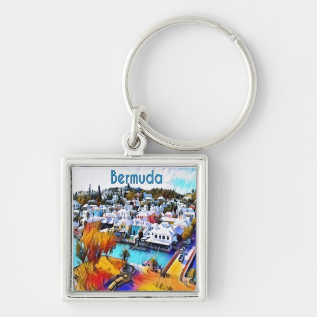 Pop Art Bermuda Key Ring (Front)