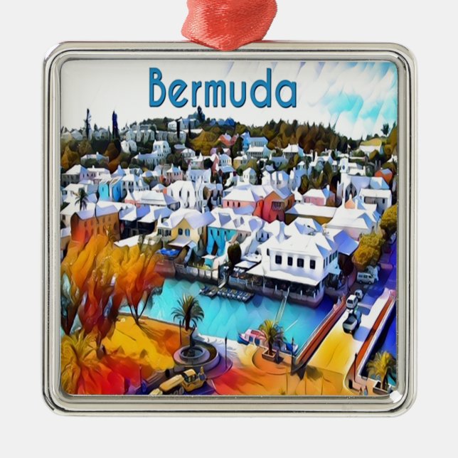 Pop Art Bermuda Metal Tree Decoration (Front)