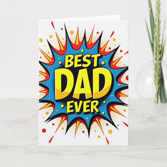 Pop Art Best Dad Ever Card (Front)