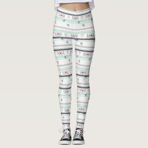 Pop Art BEST MOM Stripe – Bold Retro Love (1) Leggings