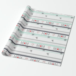 Pop Art BEST MOM Stripe – Bold Retro Love (1) Wrapping Paper