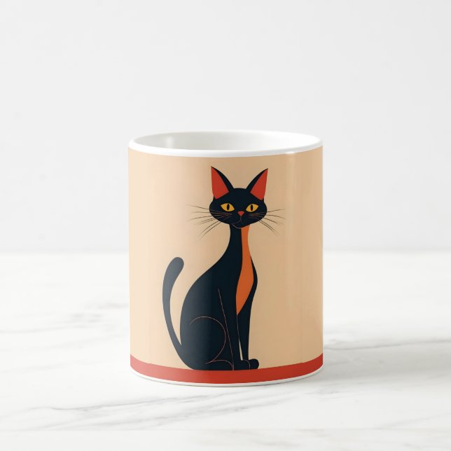 Pop Art Black Cat Coffee Mug (Center)
