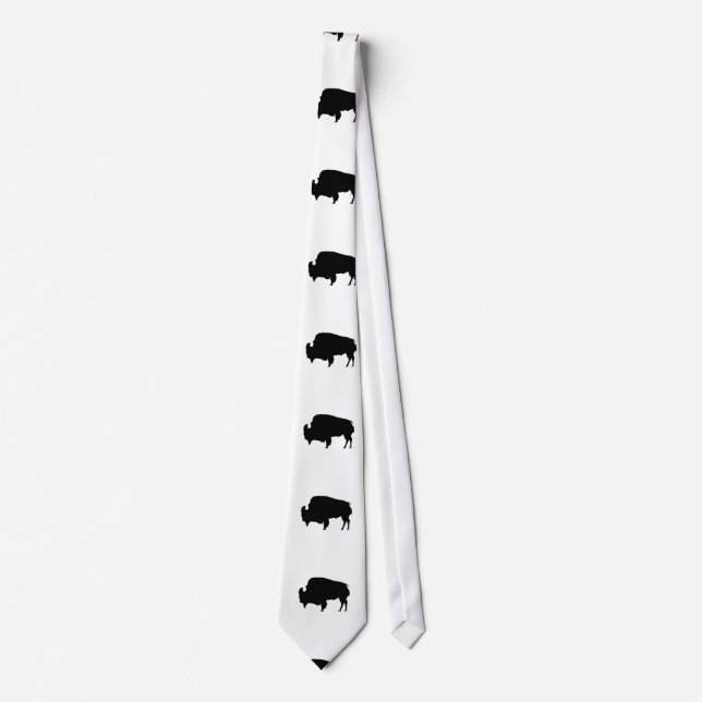 Pop Art Black & White Buffalo Silhouette Neckwear (Front)