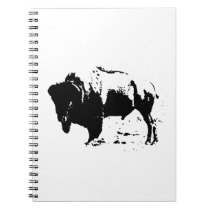 Pop Art Black & White Buffalo Silhouette Notebook