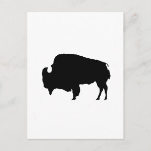 Pop Art Black & White Buffalo Silhouette Postcard