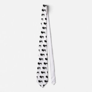 Pop Art Black & White Buffalo Silhouette Tie