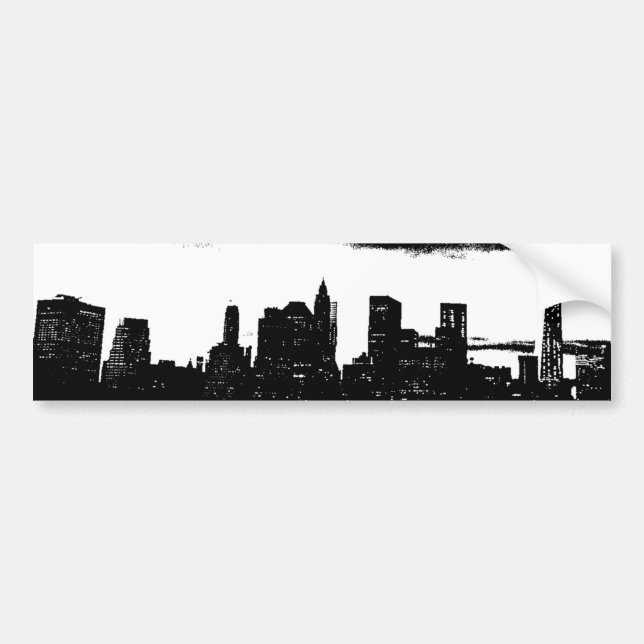 Pop Art Black White NYC New York City Bumper Sticker (Front)
