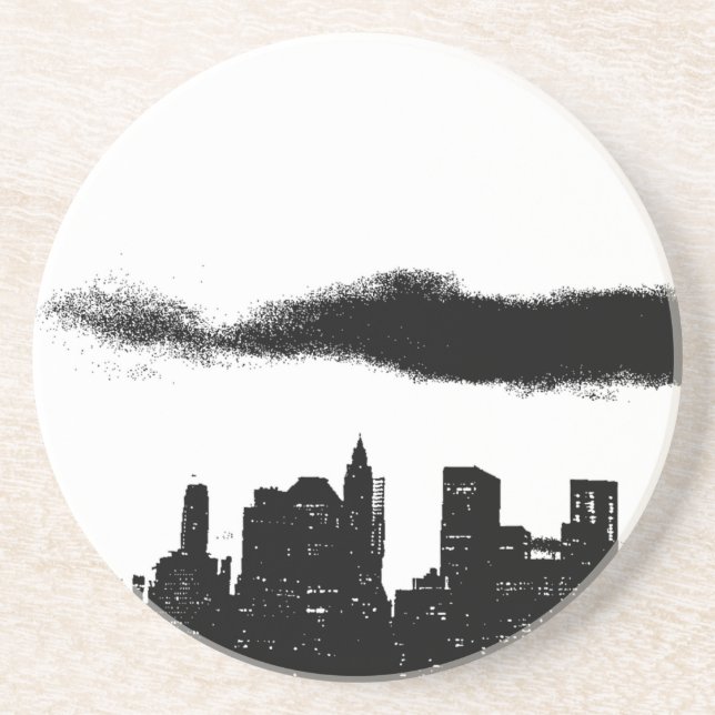 Pop Art Black White NYC New York City Coaster (Front)