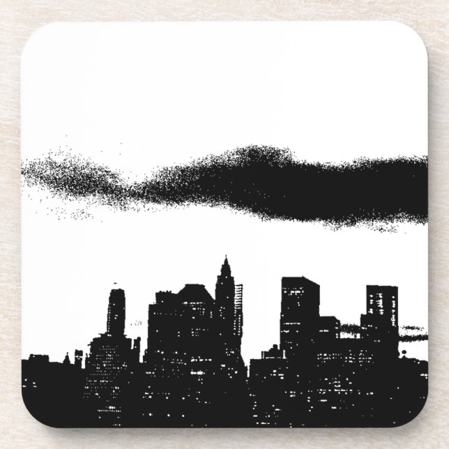 Pop Art Black White NYC New York City Coaster (Front)