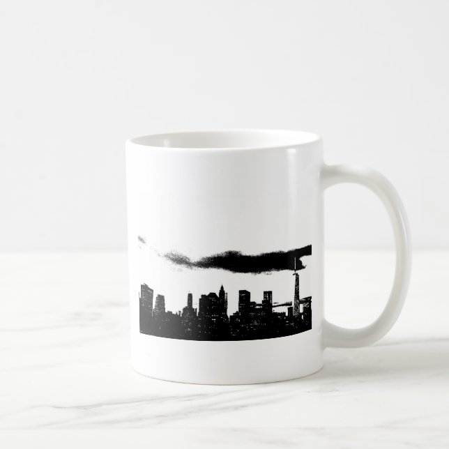 Pop Art Black White NYC New York City Coffee Mug (Right)