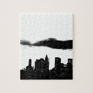 Pop Art Black White NYC New York City Jigsaw Puzzle