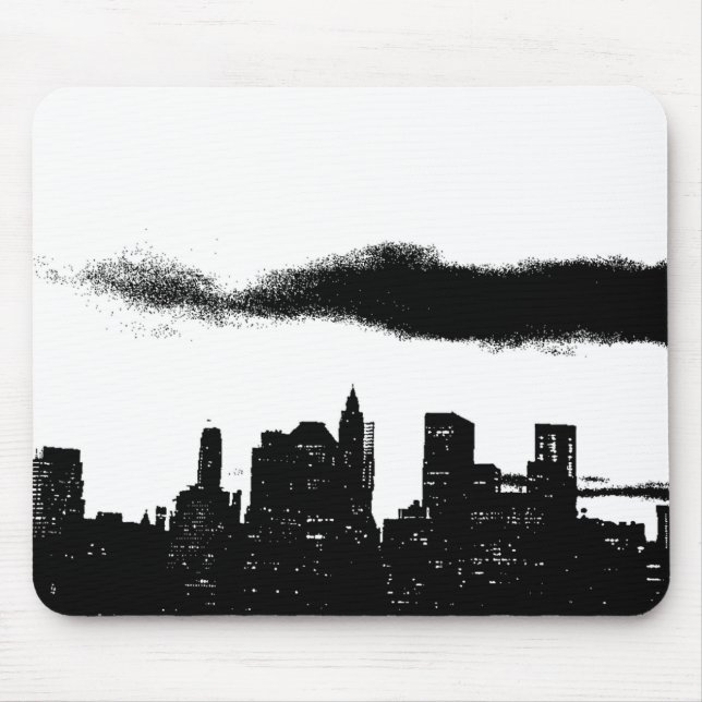 Pop Art Black White NYC New York City Mouse Pad (Front)