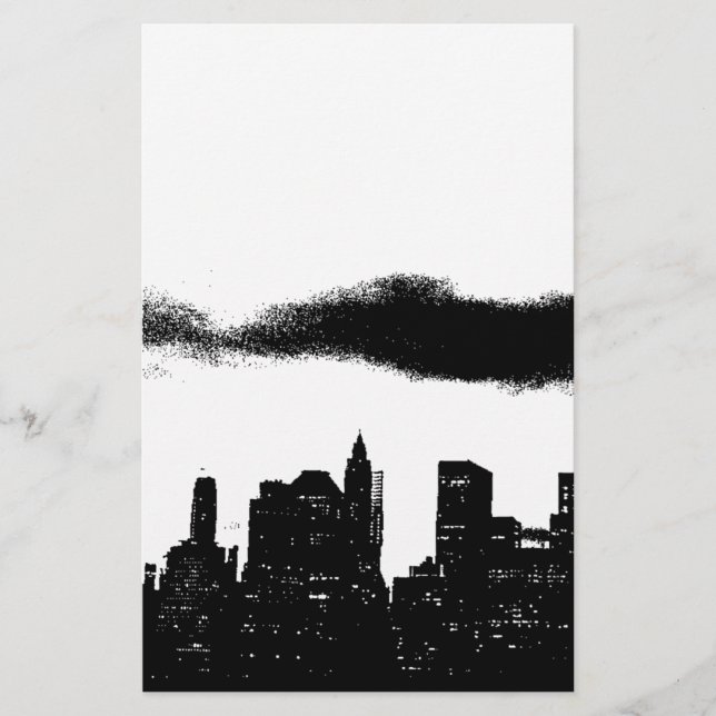 Pop Art Black White NYC New York City Stationery (Front)