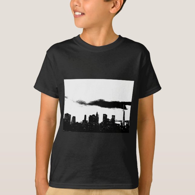 Pop Art Black White NYC New York City T-Shirt (Front)