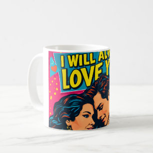 Pop Art Blue Yellow Magenta Romance Romantic Coffee Mug
