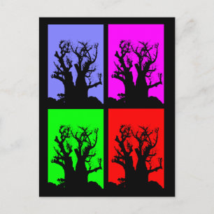 Pop Art Boab Tree Postcard