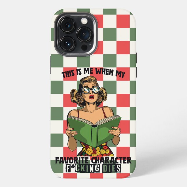  Pop Art Bookworm, Christmas iPhone Case (Back)