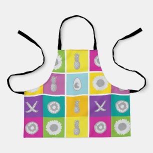 Pop Art Botanical & Fruit All-Over Print Apron