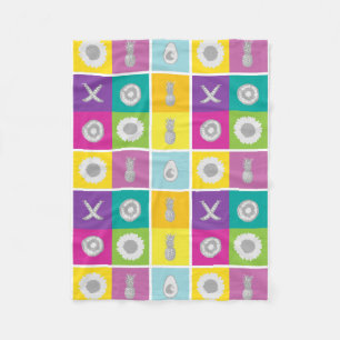 Pop Art Botanical & Fruit Fleece Blanket