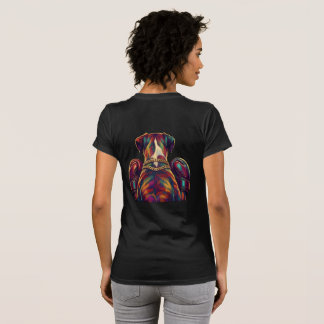 Pop Art Boxer Dog Boxing front and back print T-Shirt