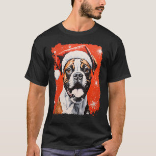 Pop Art Boxer Dog Christmas Puppy T-Shirt
