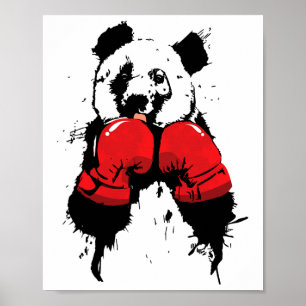 Pop Art Boxing Panda Bear Boxer  Poster