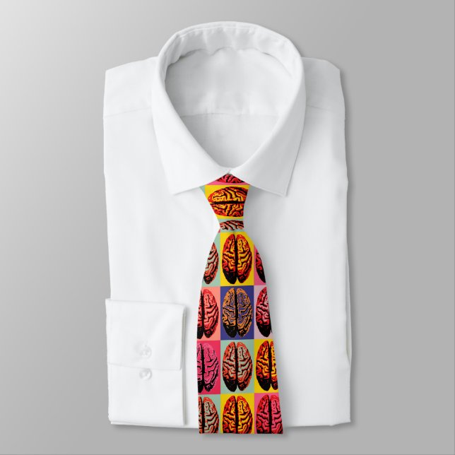 Pop Art Brain Tie (Tied)