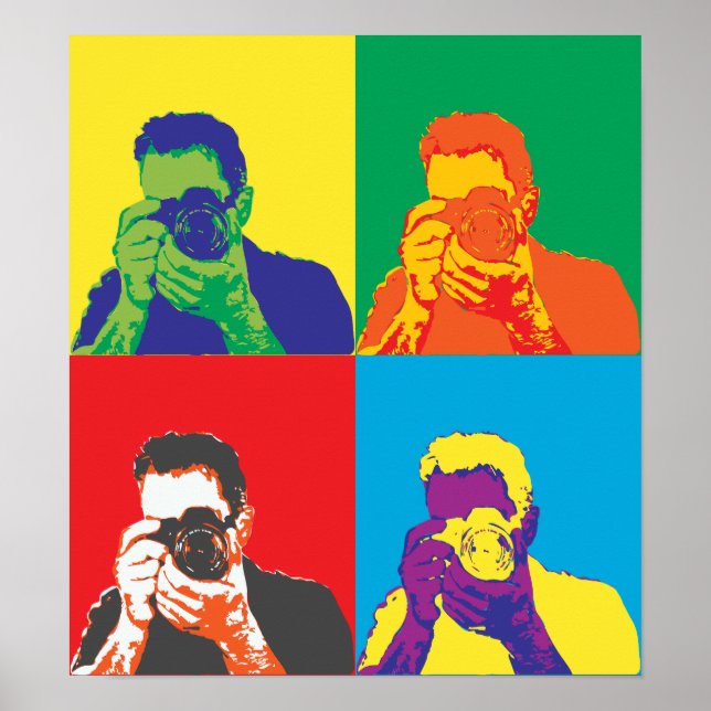 Pop Art Bright Colours Photographer Camera Decor (Front)