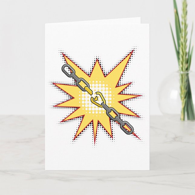 Pop Art Broken Chain Explosion Bold Comic Style  Card (Creator Uploaded)
