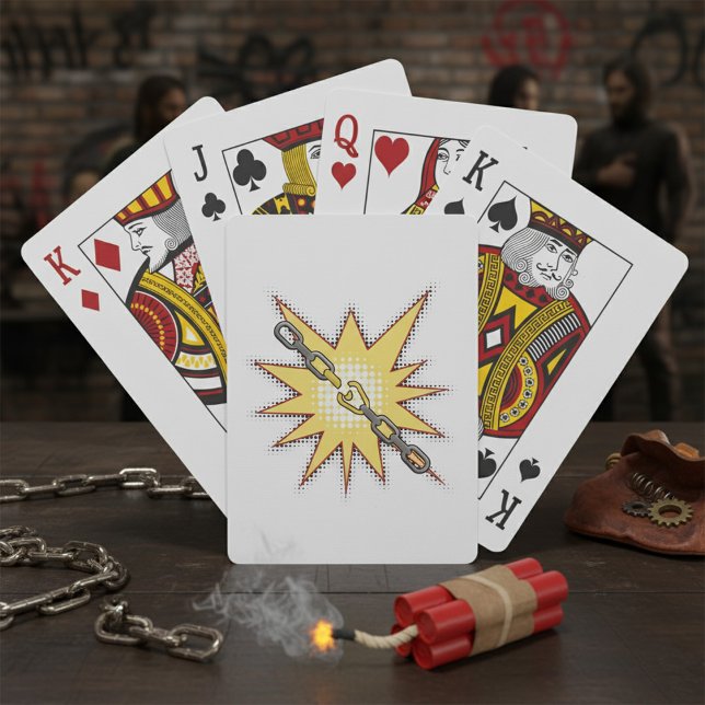 Pop Art Broken Chain Explosion Bold Comic Style  Playing Cards (Creator Uploaded)