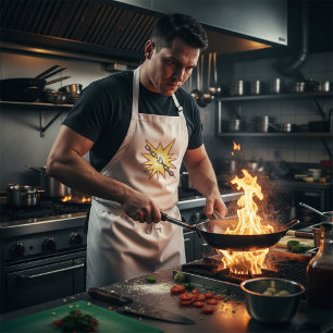 Pop Art Broken Chain Explosion Bold Comic Style  Standard Apron