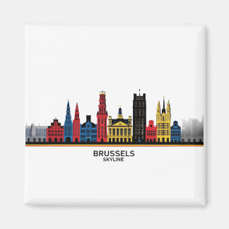 Pop-Art Brussels Skyline Magnet