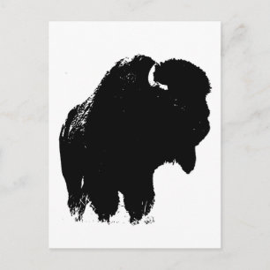 Pop Art Buffalo Bison Silhouette Postcard
