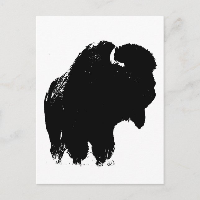Pop Art Buffalo Bison Silhouette Postcard (Front)