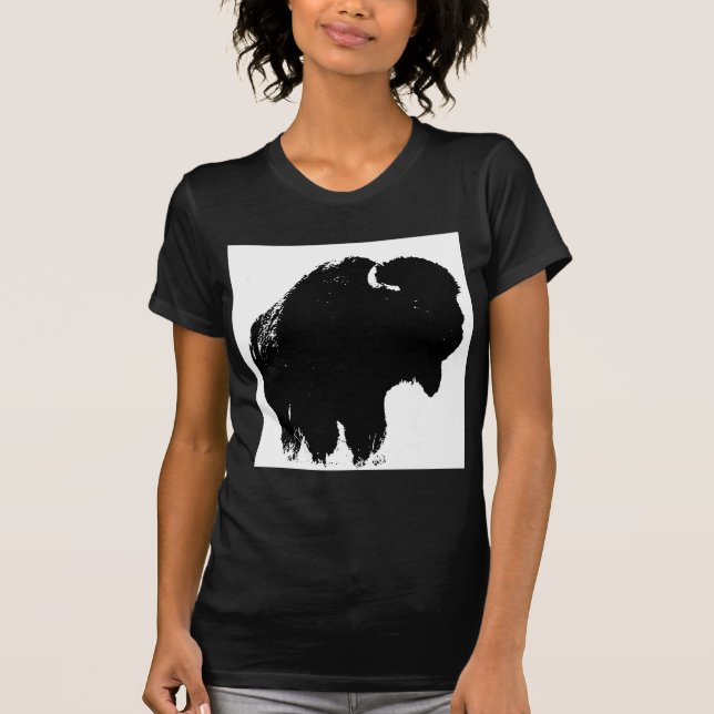 Pop Art Buffalo Bison Silhouette T-Shirt (Front)