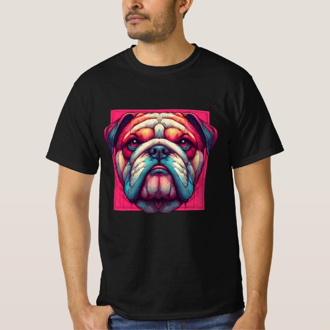 Pop Art Bulldog T-Shirt (Front)