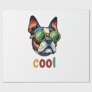 Pop Art Bulldog With Goggles Wrapping Paper