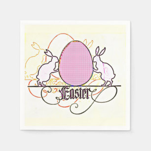 Pop Art Bunny Silhouttes Napkin