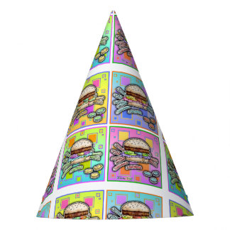 POP ART BURGER PARTY HAT