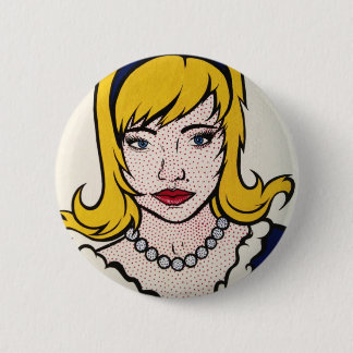 Pop Art button of a women