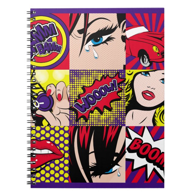 Pop art Card Illustrationart,pop,beautiful,comic,d Notebook (Front)