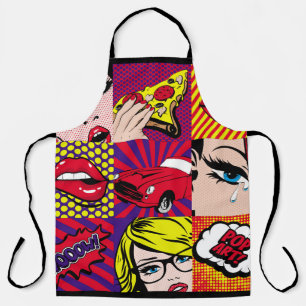 Pop art Card Illustrationpattern,art,comic,pop,ret Apron