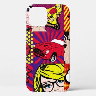 Pop art Card Illustrationpattern,art,comic,pop,ret iPhone 12 Case