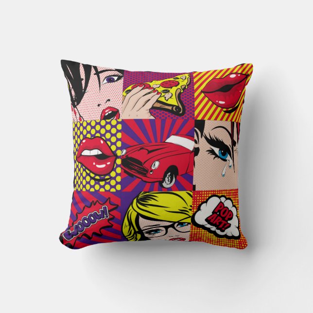 Pop art Card Illustrationpattern,art,comic,pop,ret Cushion (Front)