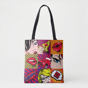 Pop art Card Illustrationpattern,art,comic,pop,ret Tote Bag