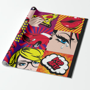 Pop art Card Illustrationpattern,art,comic,pop,ret Wrapping Paper
