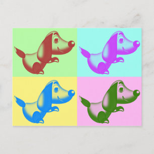 Pop Art Cartoon Dog Postcard