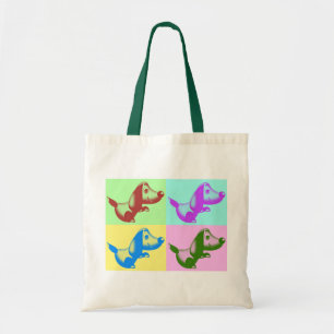 Pop Art Cartoon Dog Tote Bag