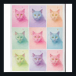 Pop Art cat Photo Modern Trendy Retro Colour Block Poster<br><div class="desc">Pop Art cat Photo Modern Trendy Retro Colour Block Poster</div>