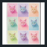 Pop Art cat Photo Modern Trendy Retro Colour Block Poster<br><div class="desc">Pop Art cat Photo Modern Trendy Retro Colour Block Poster</div>